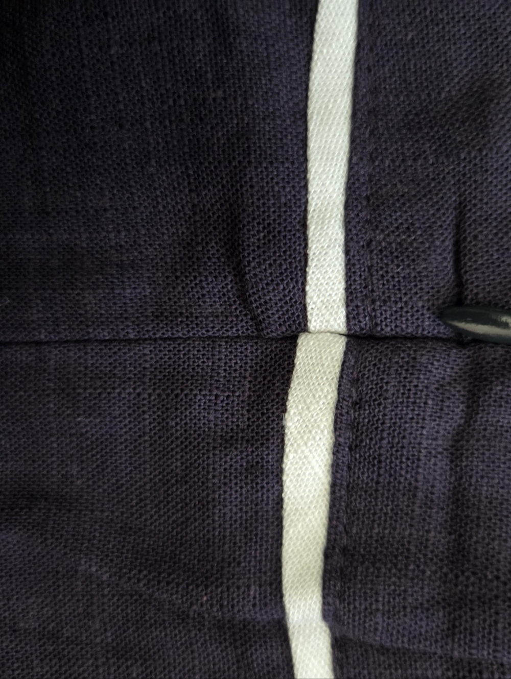 NWT - White Closet Linen Blend Navy Contrast Trim Halter Midi Dress - Size 14 - Picture 12 of 14